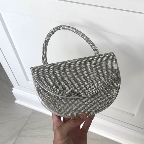 Small Silver Rhinestone Flap Bag - Picture 10 of 11